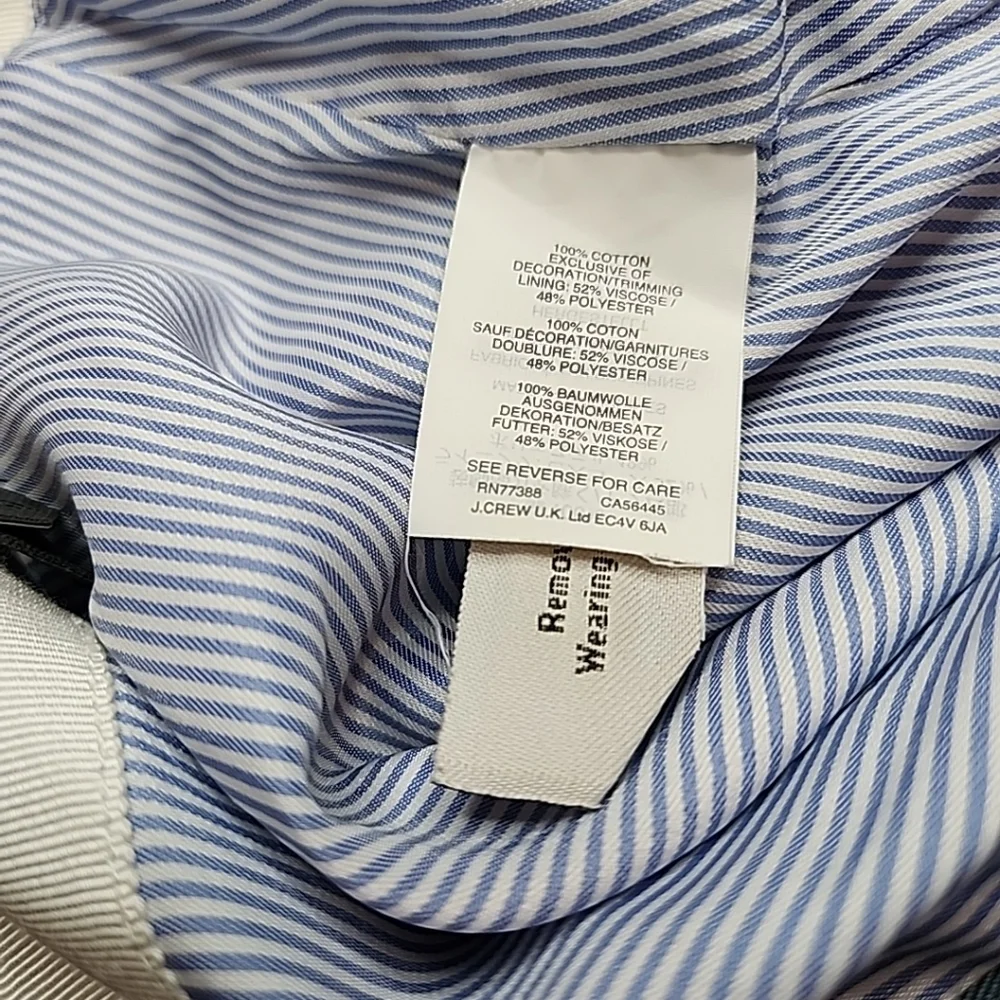 J. Crew Scalloped Front A Line Wrap Mini Skirt Cotton Button Blue Size 0 - Picture 8 of 9